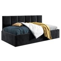 Łóżko młodzieżowe Tapczan 90x200 Comfort Roma Czarny + POJEMNIK