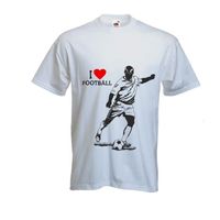 męska Koszulka kibicaT-SHIRT napis I LOVE FOOTBALL