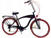 Rower Dallas Cruiser Men 28" 7spd GE - czarny z czerwonym