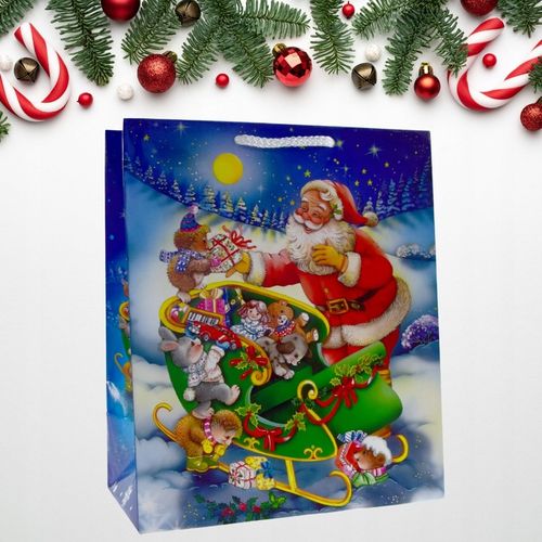 TOREBKI prezentowe ŚWIĄTECZNE TORBA prezenty ŚWIĘTA MIKOŁAJ 20x11x24cm x10 na Arena.pl