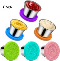 1x Pojemnik na sosy dipy przekąski przyprawy- STAL NIERDZEWNA+SILIKON- 70ml