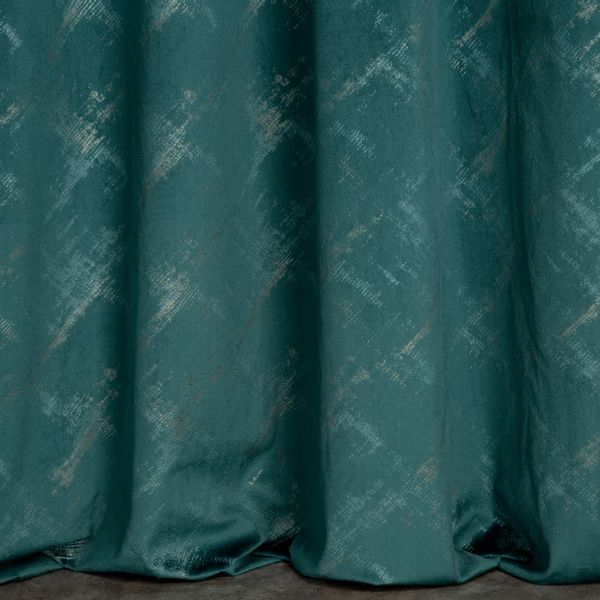 Zasłona gotowa na taśmie ADRIA 140x270 ciemnoturkusowo/szampańska zdjęcie 7