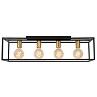 Metalowa lampa przysufitowa RUBEN 00124/04/30 Lucide czarny złoty