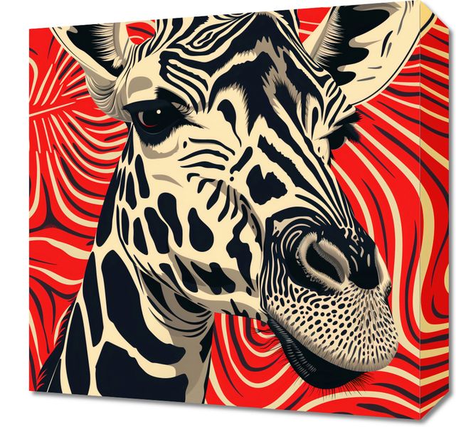 Obraz 40x40cm Wzrok Żyrafy zdjęcie 1