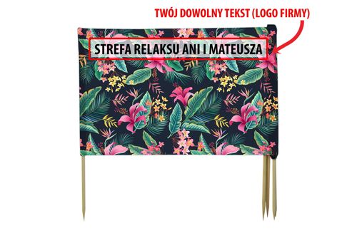 PARAWAN PLAŻOWY Letnie kwiaty z indywidualnym napisem 4 PANELE 44.4 na Arena.pl
