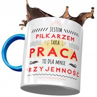 Kubek Błękitny Dla Piłkarza Dla Mnie Przyjemność Z Nadrukiem Ze Zdjęciem