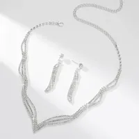 KOMPLET SREBRNY MILANO SZKLANE CYRKONIE