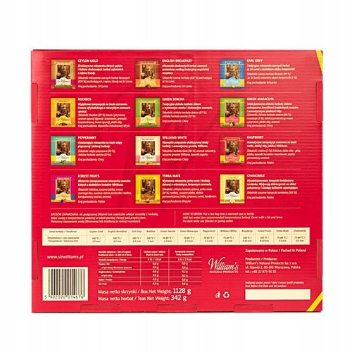 Zestaw Skrzynka Herbat Sir William's Tea 180 szt na Arena.pl