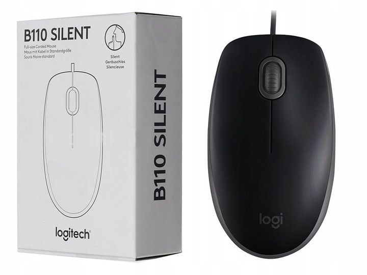 Myszka przewodowa Logitech B110 Silent sensor optyczny zdjęcie 6