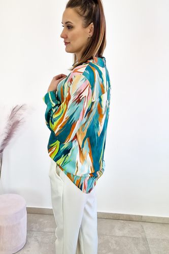 Zielona Wzorzysta Koszula Damska Picasso UNI na Arena.pl