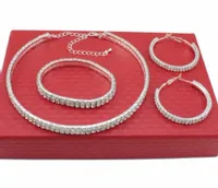 KOMPLET BIŻUTERII SREBRNEJ Z CYRKONIAMI 3 CZĘŚCIOWY CHOKER PREMIUM