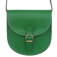 VERA PELLE torebka damska skórzana listonoszka z paskiem V607 zielona