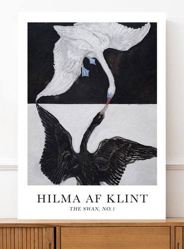 Plakat hilma af klint łabędź czarny biały 61x91 cm na Arena.pl