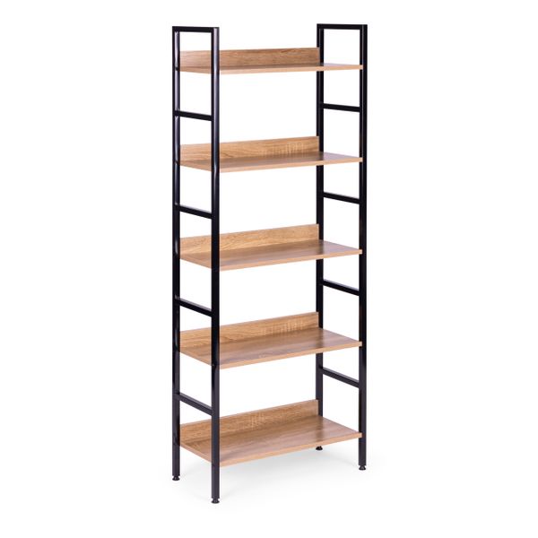 Reał loftowy wysoki 5 półek metal MDF zdjęcie 3