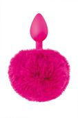 pompom fuchsia anal plug