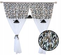 Firanka dziecięca dla chłopca czołg militaria wojsko MORO zielone 300x160