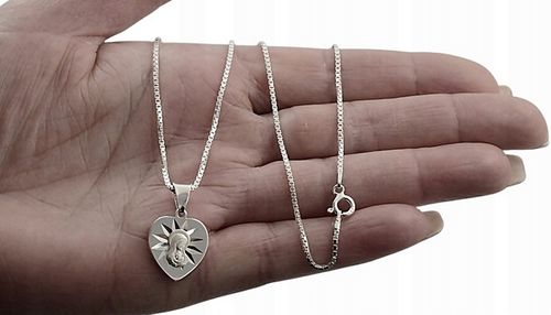 Łańcuszek Srebrny Wenecjana z Medalikiem Serduszko pr 925 Grawer Gratis na Arena.pl