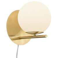 Loftowa LAMPA ścienna PURE  202000108 Trio szklana OPRAWA kinkiet kula mosiądz biała