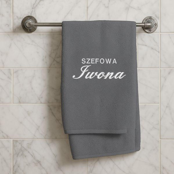 Zestaw prezentowy dla szefowej szlafrok M i ręcznik z haftem+ filiżanka zdjęcie 5