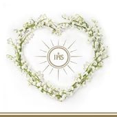 SERWETKI 33X33CM 20SZT KOMUNIA HEART GOLD POLMAK