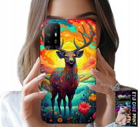 ETUI DO OPPO RENO 5Z / A94 5G - KOLOROWE WZORY JELEŃ ŁOŚ ZWIERZĘTA LEŚNE