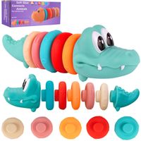 Krokodyl Miękkie Klocki Sensoryczne Do Łączenia Układanka 5 Krążków Cyferki