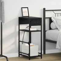 Szafka Nocna Czarny dąb 40 x 27 x 76 cm Materiał drewnopochodny