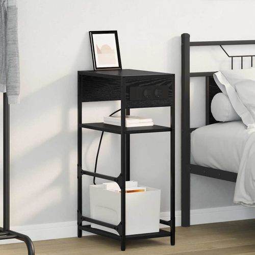 Szafka Nocna Czarny dąb 40 x 27 x 76 cm Materiał drewnopochodny na Arena.pl