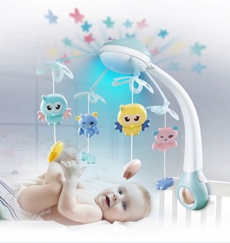 MUZYCZNA KARUZELA KARUZELKA DO ŁÓZECZKA PROJEKTOR Z PILOTEM 500 MELODII na Arena.pl