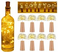 KOREK DO BUTELKI LAMPKI ŚWIATEŁKA NA DRUCIKU CIEPŁY BIAŁY DEKORACJA 30 LED