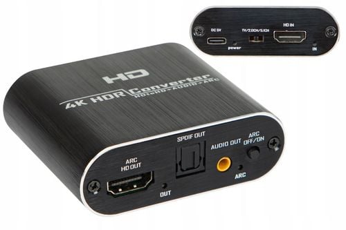 Ekstraktor HDMI do HDMI audio ARC Adapter Konwerter TOSLINK CINCH AUX na Arena.pl