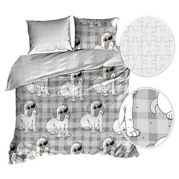 Pościel bawełna satyna 160x200cm DWUSTRONNA - BULDOCZKI zdjęcie 1