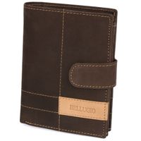 portfel męski skórzany alberto 123a - ciemnobrązowy