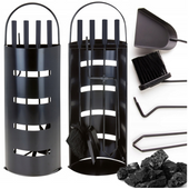 zestaw kominkowy 5w1 przybory kominkowe łopatka pogrzebacz zmiotka stojak