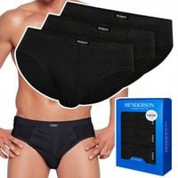 3x Slipy MAJTKI męskie HENDERSON classic 100% bawełna 3pak CZARNY XL