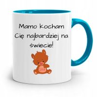Kubek Błękitny Dla Mamy Matki Mamo Kocham Cię! Z Nadrukiem Ze Zdjęciem