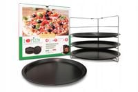 4 BLACHY DO PIZZY stalowe Guardini + stojak 28 cm K2