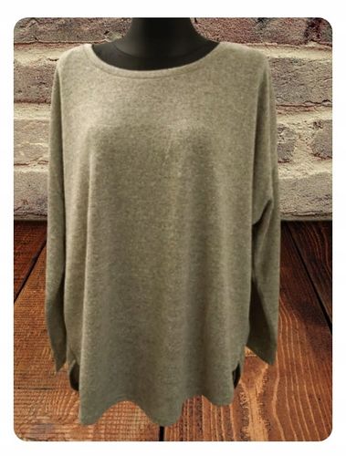 BLUZKA tunika asymetryczna BELOVED 3XL sweter oversize odcień zieleni na Arena.pl