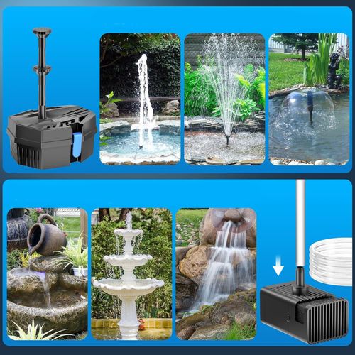 Solarny filtr do stawu z pompą Biling 8W 405L/h z akumulatorem i 10 dyszami na Arena.pl