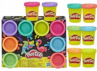 PLAY DOH CIASTOLINA zestaw 8 TUB z ciastoliną neonowe kolory zestaw +2 lata