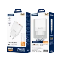 jellico ładowarka sieciowa eu57 pd 20w 1xusb-c + 1xusb qc3.0 + kabel