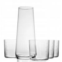 ZESTAW DO WOSY SOKU KARAFKA + SZKLANKI RYFLOWANE KROSNO AVANT-GARDE 5 EL