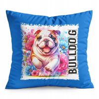 PODUSZKA NIEBIESKA PREZENT - PIES PSY PIESEK RASA BULLDOG