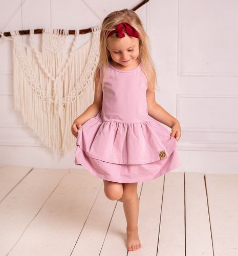 Sukienka bez rękawów, Basic pudrowy róż 98 na Arena.pl