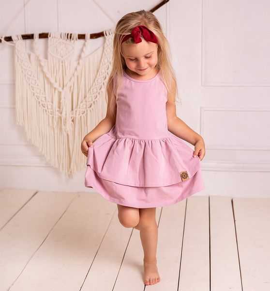 Sukienka bez rękawów, Basic pudrowy róż 98 zdjęcie 3