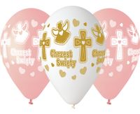 balony CHRZEST dziewczynki 33cm  5szt. | GS120/617BR