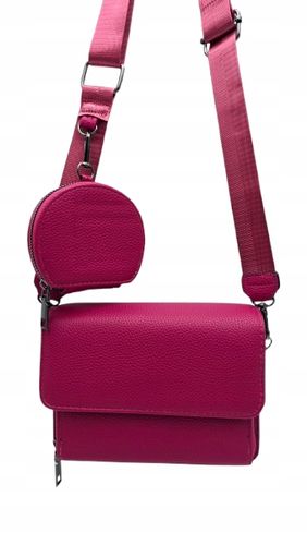 Victoria J. - torebka listonoszka portfelik pasek BOHO różowy fuksja VJ-938 na Arena.pl