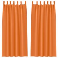 Zasłony z zasłonami 2 pcs Jasnopomarańczowy Poliester