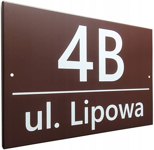 Tabliczka Adresowa BRĄZ MAT Duża - METALOWA - UV na Arena.pl