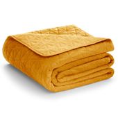 Narzuta na łóżko LAILA Velvetowa 200x220 musztardowa AmeliaHome